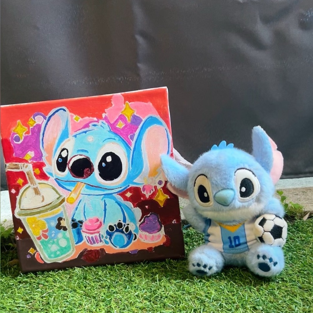 Stitch Toy with Soccer Ball and Messi’s shirt